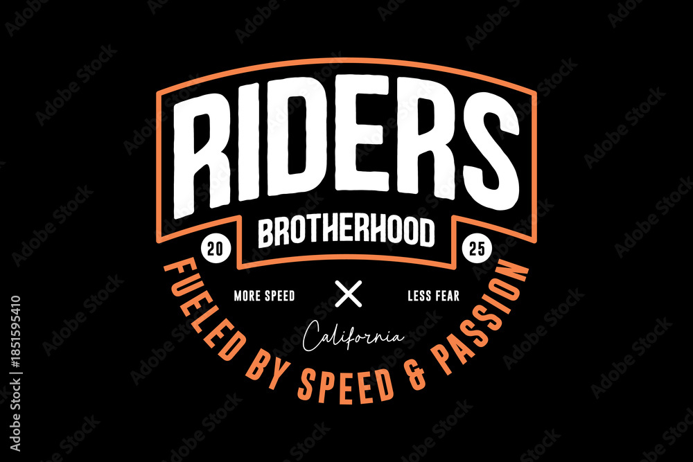Fototapeta premium Riders Brotherhood Fueled by Speed and Passion Motorcycle Club Emblem.