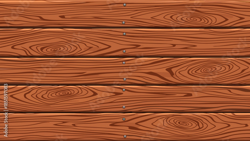 Rich Wooden Plank Background with Visible Grain Texture and Subtle Nail Details