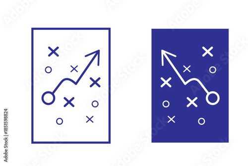 football tactics Icon. Symbol isolated white background. vector illustration. color editable.