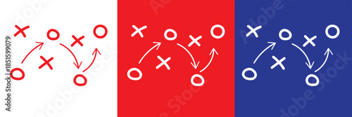 football tactics Icon. Symbol isolated white background. vector illustration. color editable.