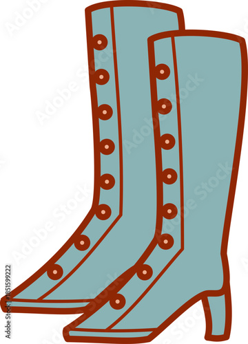 vector illustration of Boot recolorable