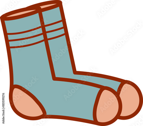 vector illustration of socks recolorable