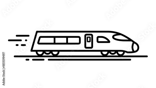 Modern high speed bullet train line icon for rapid transportation