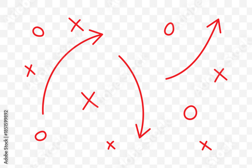 Soccer game strategy and tactic plan line icon. isolated on white and black background. vector illustration. EPS 10