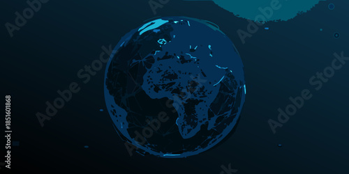 Stylized depiction of earth showing africa and surrounding oceanic regions