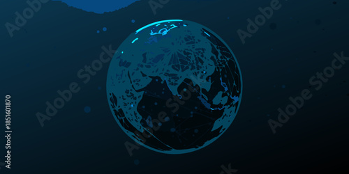 A solitary textured egg rests in a dark deep underwater environment