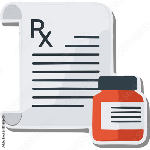 Prescription and Medicine Bottle Icon