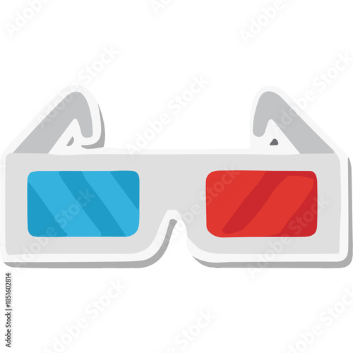Red and Blue 3D Glasses Icon