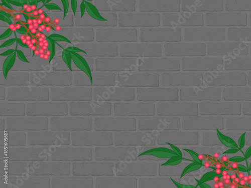 南天の背景②ななめ_黒レンガ