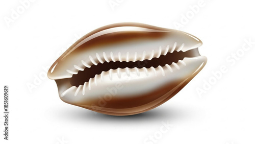 Seashell's Natural Beauty: A close-up showcases a singular, intricately designed seashell, displaying its natural form and subtle hues, emphasizing its inherent beauty and delicate structure.