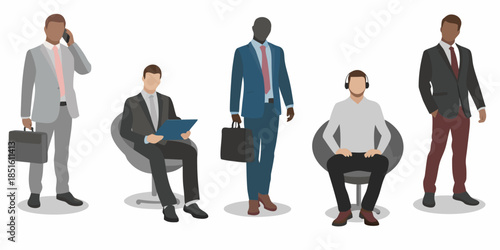 Diverse group of business professionals in suits and casual attire