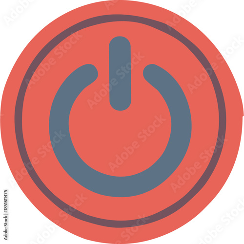 Red Circular Power Button Icon