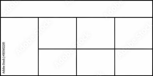 A simple grid pattern with rectangular and square divisions displayed clearly