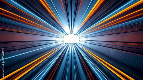 Wallpaper Mural Bright central light emitting multicolored linear streaks creating symmetrical tunnel effect Torontodigital.ca