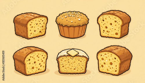 Flat colored cheesecake illustration 