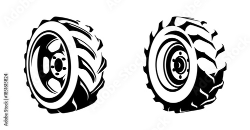 Iconic tractor wheel designs offering grip and durability for agricultural machinery