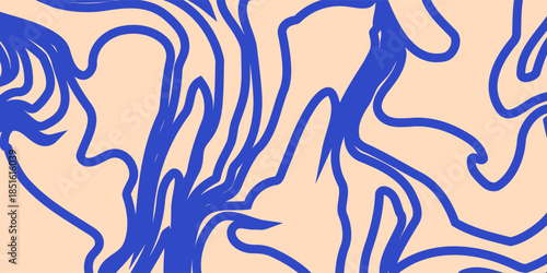 Cool Groovy Striped Texture. Abstract Geometric Lines Y2k Pattern.Modern Brush Hand Drawn Background.