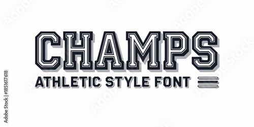 Bold champs lettering with athletic style font and decorative elements displayed