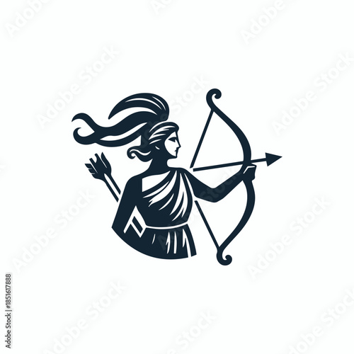 Artemis Archer Olympian Goddess Logo