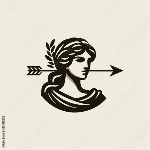 Artemis Archer Olympian Goddess Logo