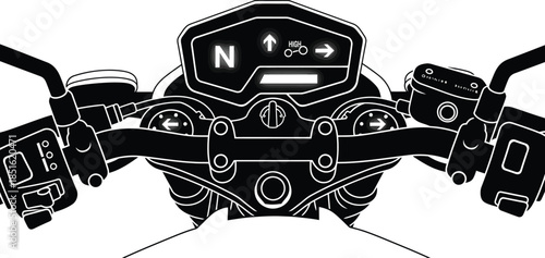 Motorcycle dashboard view