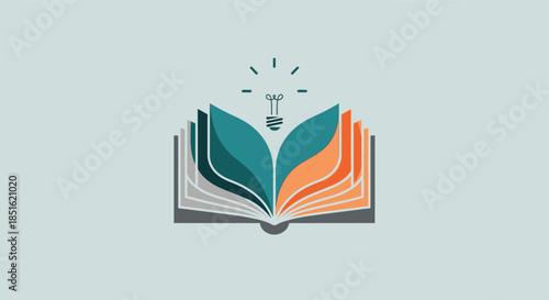 Open book with light bulb