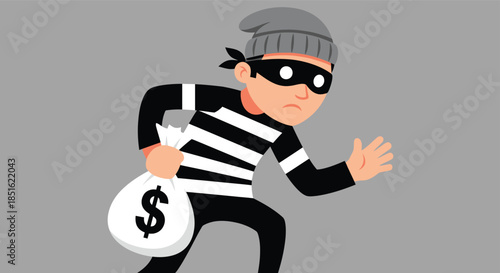 Thief with money bag