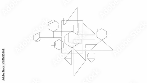 Geometric Shapes Forming Complex Structure.