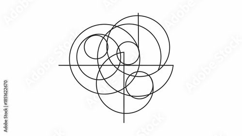 Geometric Shapes Overlapping Circles Diagram.