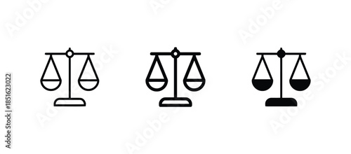 Balance Vector Icons Set in Line, Color and Black Style