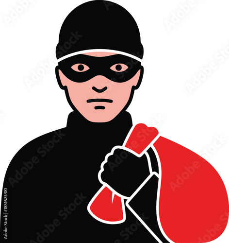 Thief with money bag