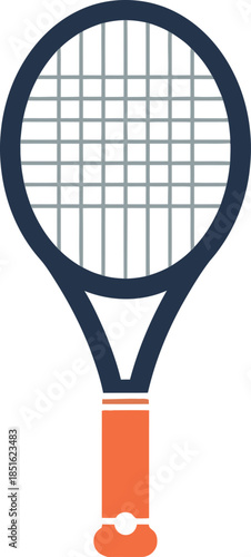 Modern Flat Design Tennis Racket Icon Sports Equipment Graphic
