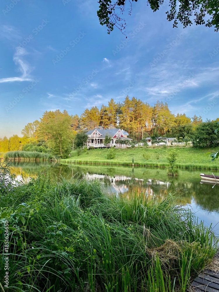 Fototapeta premium house on the river