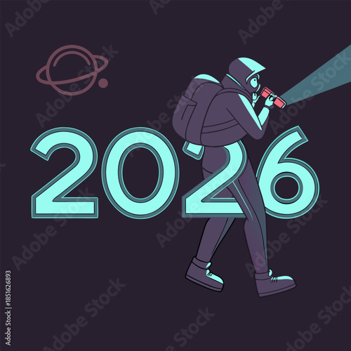 Sing 2026 text style, happy new year