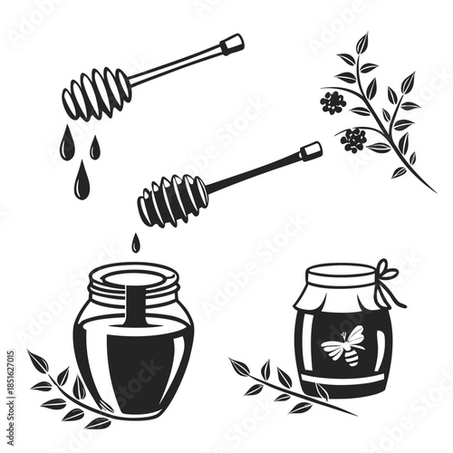 Honey and bee illustration