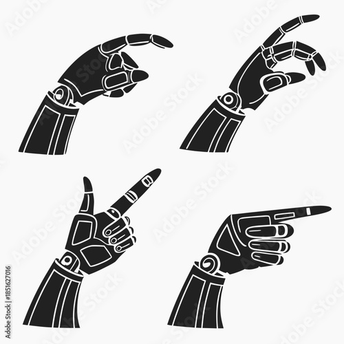 Four cybernetic hands gestures