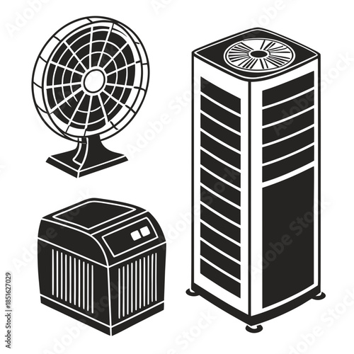 Various types of cooling devices