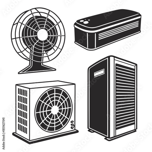 Various types of cooling devices