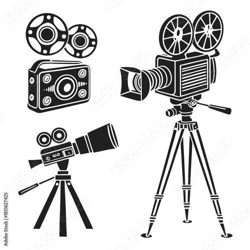 Collection of vintage film cameras