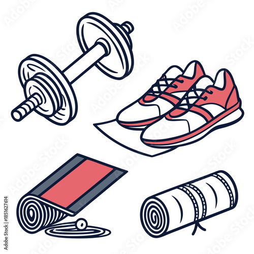 Fitness equipment illustration
