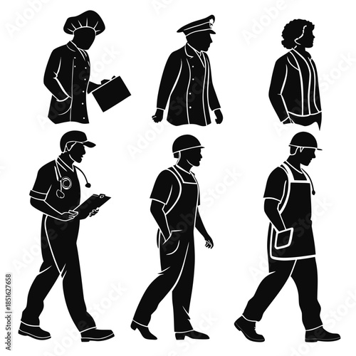 Silhouettes of professionals