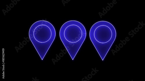 Vector illustration of a 3D business navigation set featuring a New Year 2009 button and map pin location icon symbols for web design
