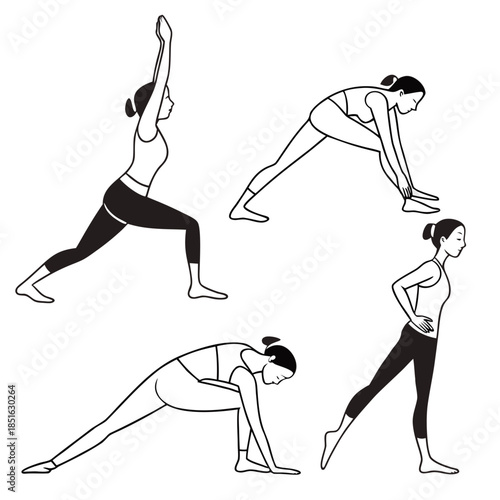Yoga poses illustration