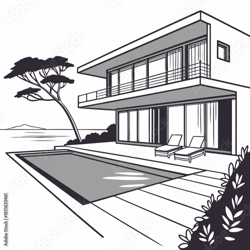 Modern beachfront villa