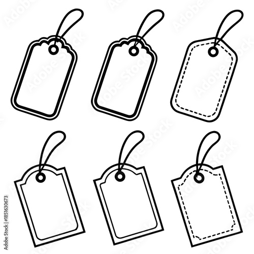 Cuadro en lienzo Set of six blank tags