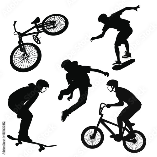Action sports silhouettes