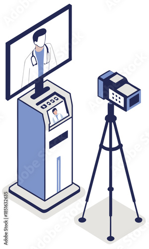 Telemedicine Kiosk and Medical Camera for Remote Healthcare Consultation.