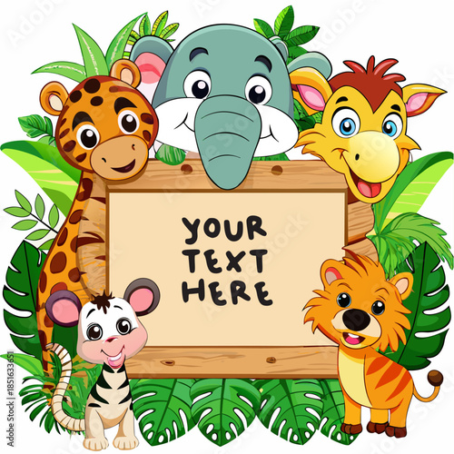 cartoon character with blank board