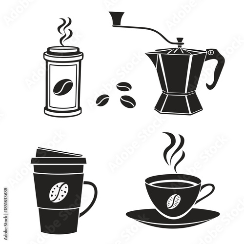 Coffee preparation icons