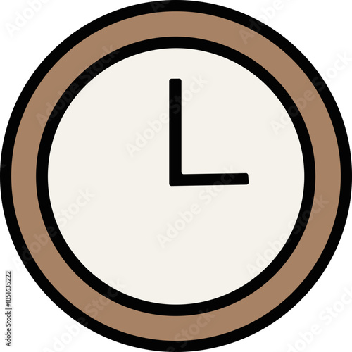 Simple Clock Icon with Hands
